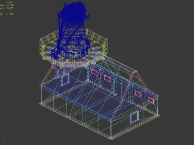 Different dimension - building - big windmill 02 3D model