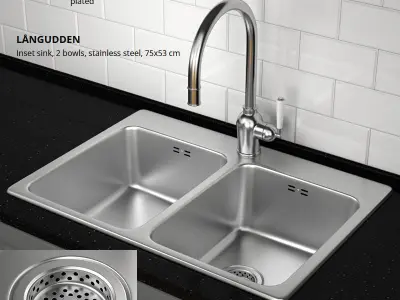 kitchen bodbyn gray L-shaped 3D model