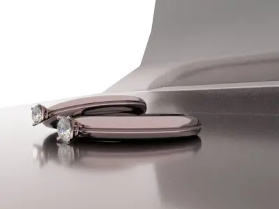 2 Rose-Gold Rings with 1 karat Diamond  Texture