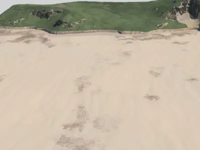 Landscape Coastal Hills Low-poly 3D model