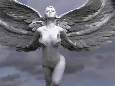 Skating on Heaven  Angel Statue 3D model