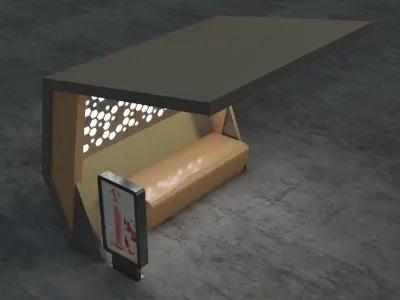 Bus Stop Modern 2 3D model