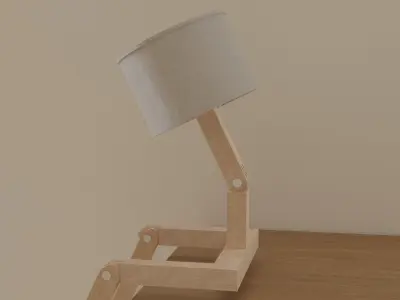 Lamps floor lamp on wooden table 3D model
