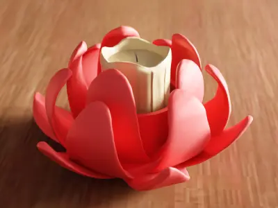 Lotus Flower Tea Light Holder - 284 3D print model
