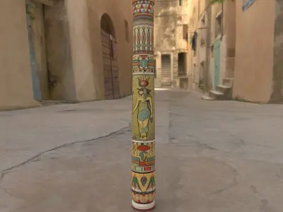 Tall Egyptian Column Low-poly 3D model