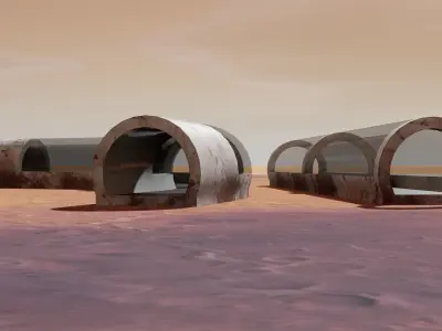 Sci-fi tunnel Low-poly 3D model