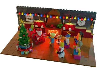 Lego Santa Scene 3D model