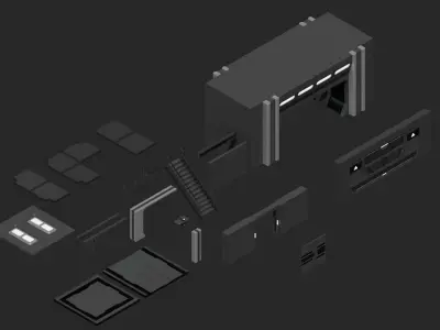 Sci Fi Cargo Bay Kit 1 3D model