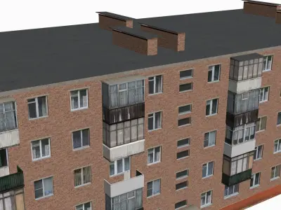 Russian Soviet brick house 2 3D model