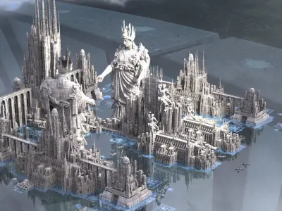 Temple of Helios Light Bringers Colossal Halls Kit bash 3D model