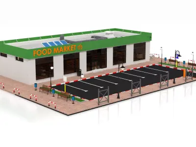 Supermarket Retail Store 3D model