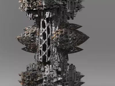 Skyscraper Docking tower rig Tall Tower  Low-poly 3D model