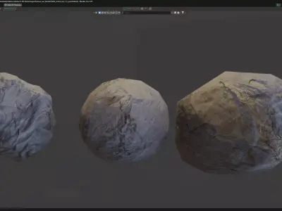 Stone little Set  Game Cinematic Ready Low-poly 3D model