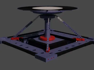 Sci-fi helipad rigged game ready Low-poly 3D model