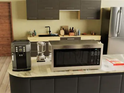 Detailed Kitchen Scene 3D model