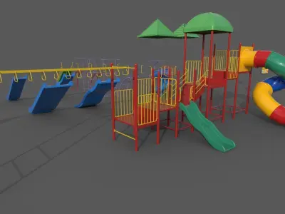 PBR Playground Outdoor Jungle Gym 17 Low-poly 3D model