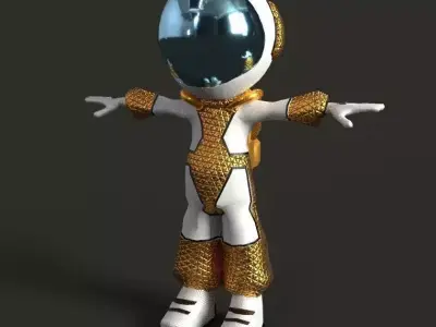 Astronaut Low Poly game Character mode Low-poly 3D model