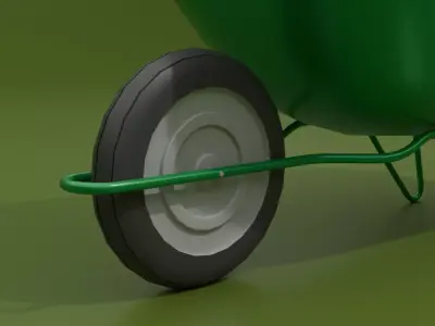 Industrial Wheelbarrow Low-poly 3D model
