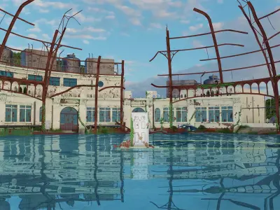 Suzume Scene - Realistic Abandoned Building Project 3D model