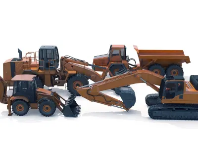  4 Construction Vehicles Collection 