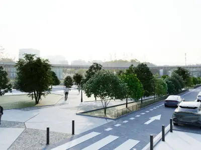 Modern City park 3D scene 3D model