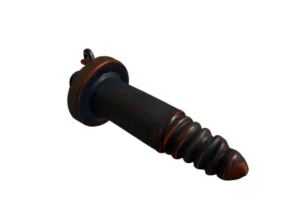 Stylized Rustic Aged Metal Screw Low-poly 3D model