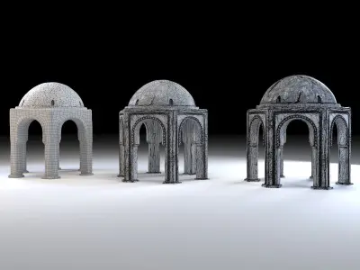 Eastern Dome Building Low-poly 3D model