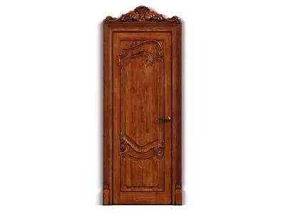 Door0007 door with ornate carvings 3D model