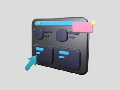 3D app web Icon Low-poly 3D model-11 Low-poly 3D model