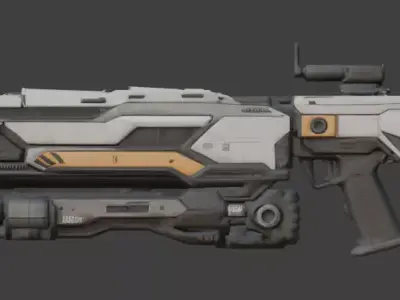 Modular Sci-Fi Heavy Welder 3D Model Low-poly 3D model