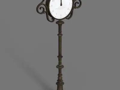 Street Clock - Blue Angel 3D model