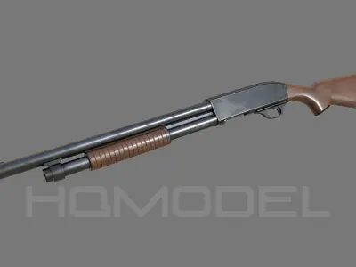 Shotgun PBR Pumpgun Low-poly 3D model