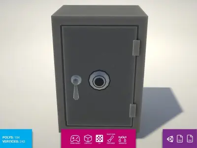 Old Vintage Safe Low-poly 3D model