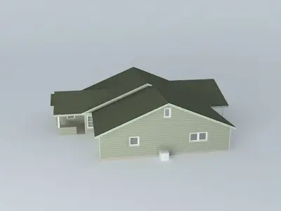 House with Office Free 3D model