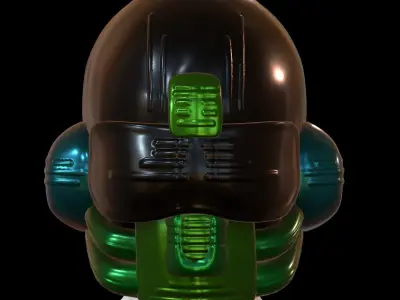Gas mask helmet 3d model scifi Low-poly  Low-poly 3D model 208