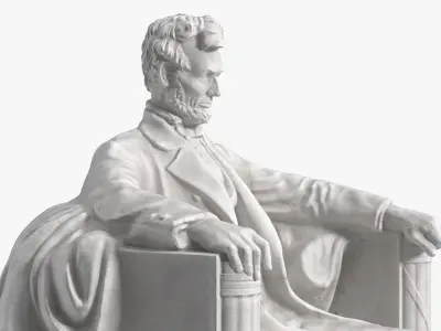  Lincoln Memorial Seated Marble Statue 
