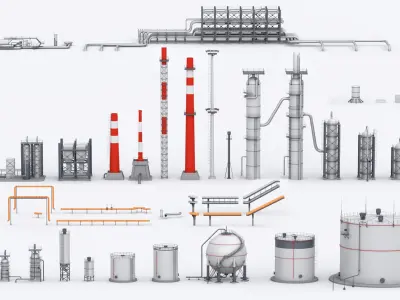  Refinery kitbash Industrial collection unit 