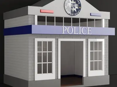 Children playhouse Police department for kids 3D model