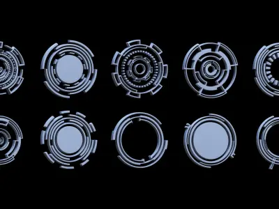 Sci-fi Hologram Base Mesh Vol 1 Low-poly 3D model