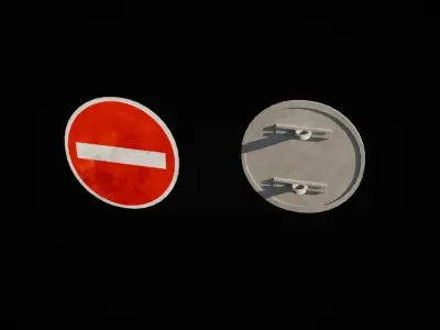 Czech road signs pack - Prohibitive Low-poly 3D model