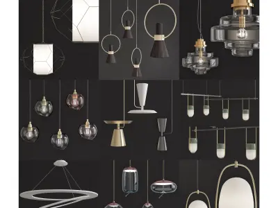 Chandeliers 3d models Collection 10 models Low-poly 3D model Low-poly