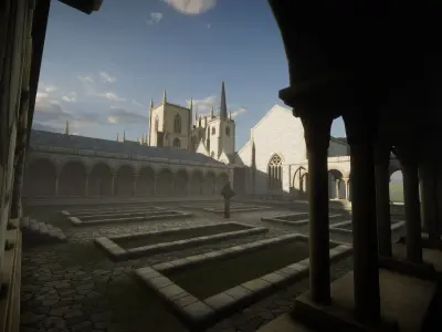 Modular Gothic Church Unity Low-poly 3D model