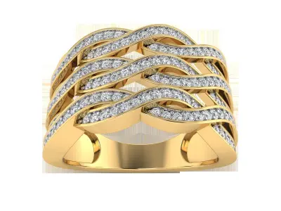 Light Weight Rose Gold Diamond Ring  -R-3922 3D print model