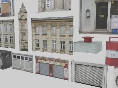 City Props and Assets Low-poly 3D model