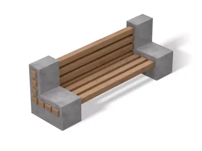 Bench 02 Low-poly 3D model purchase