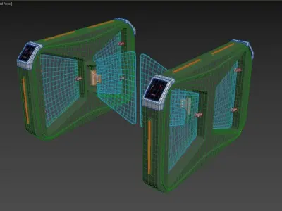 Turnstile Glass Gate Free 3D model