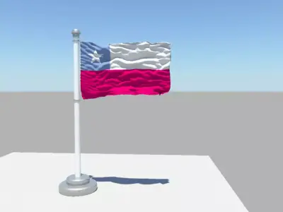 Chile flag 3D model