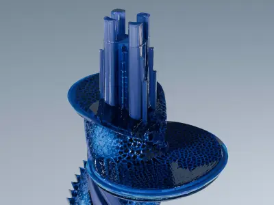 sci-fi architecture 3D model