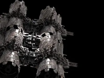 Monolith Station Alien Ring Base 3D model
