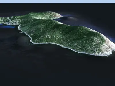 Galite Island Low-poly 3D model